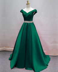 Ball Gown Green Long bridesmaid Dress, Evening Dress