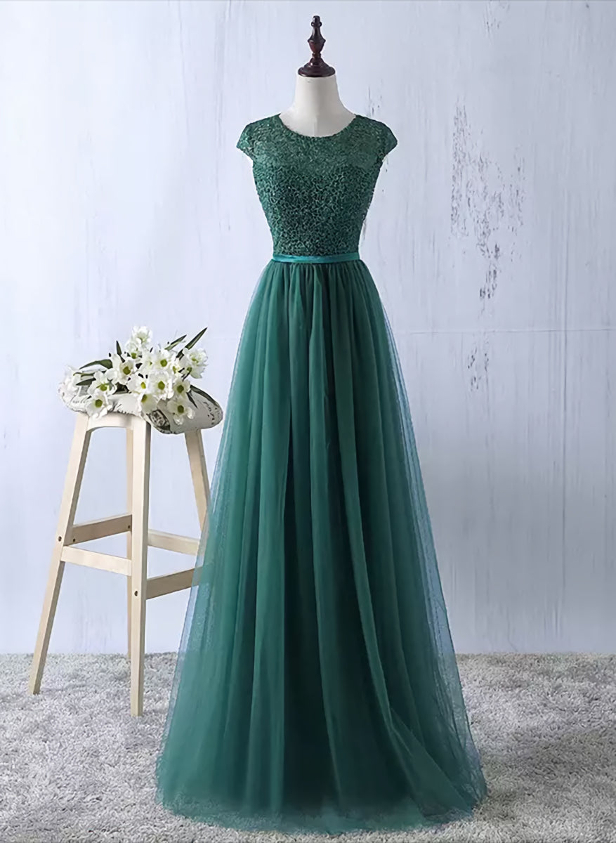 Lace and Tulle Bridesmaid Dress Outfits For Girls, Elegant Formal Dress